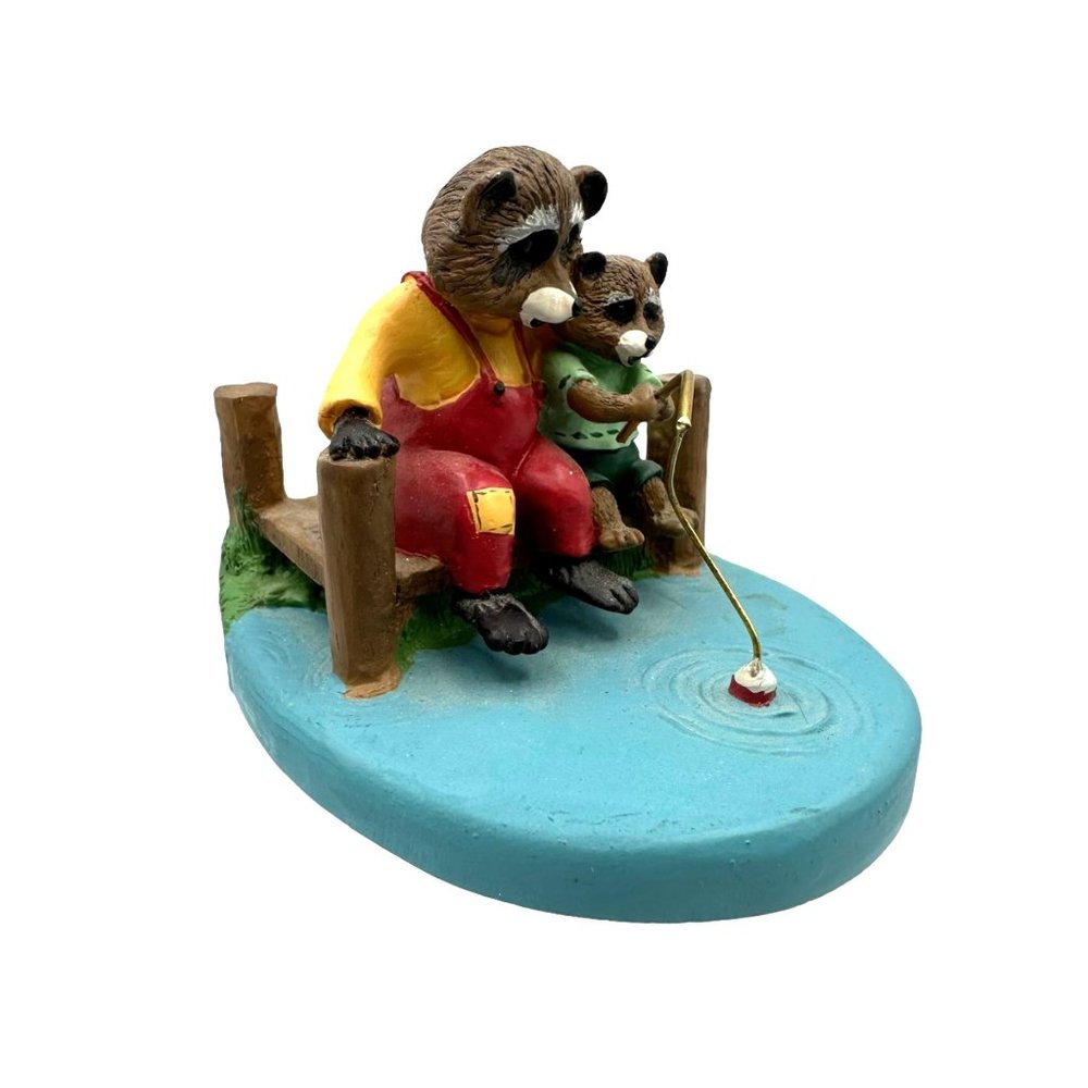 Vintage Hallmark Tender Touches Two is Twice as Fun as One 1988 Raccoons Fishing